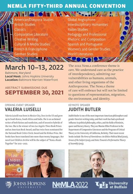 Flyer for 53rd NeMLA Convention