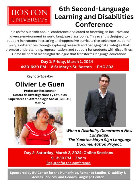 Flyer for 6th Annual 2nd Language Learning & Disabilities Conference