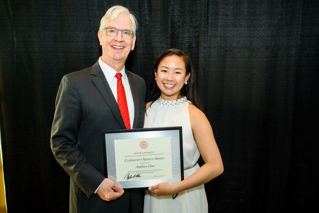 5/26/17 - Boston, Massachusetts Sargent College senior awards ceremony on the 26th floor of StuVi II on May 19, 2017. Photo by Chris McIntosh for Boston University Photography