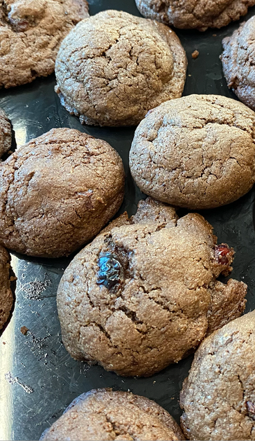 Close-Up picture of cherry chocolate chip cookies