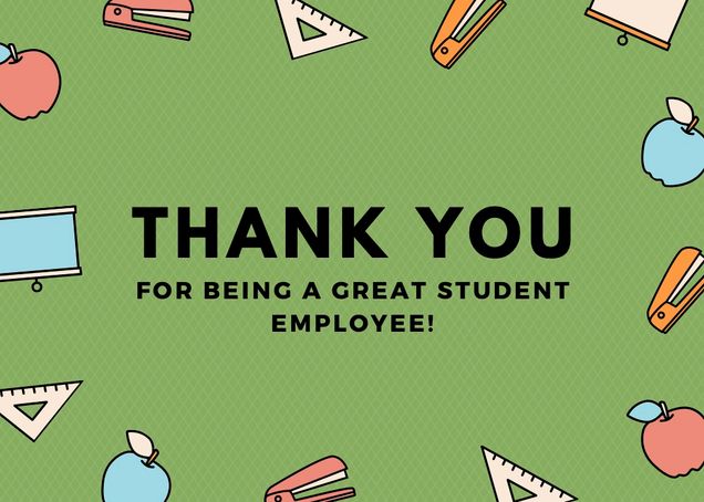 Student Employee Week Thank You Note