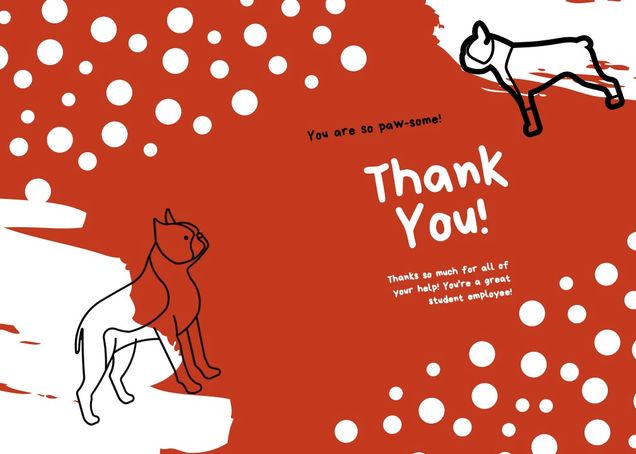 Student Employee Week Thank You Note