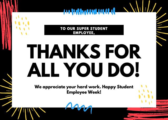 Student Employee Week Thank You Note