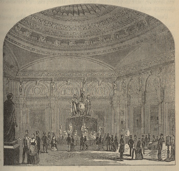 Fig. 3. Interior of Rotunda of Memorial Hall, 1876. (James D. McCabe, The Illustrated History of the Centennial Exhibition, Held in Commemoration of the One Hundredth Anniversary of American Independence (Philadelphia, PA: National Publishing Company, 1876), 583.)
