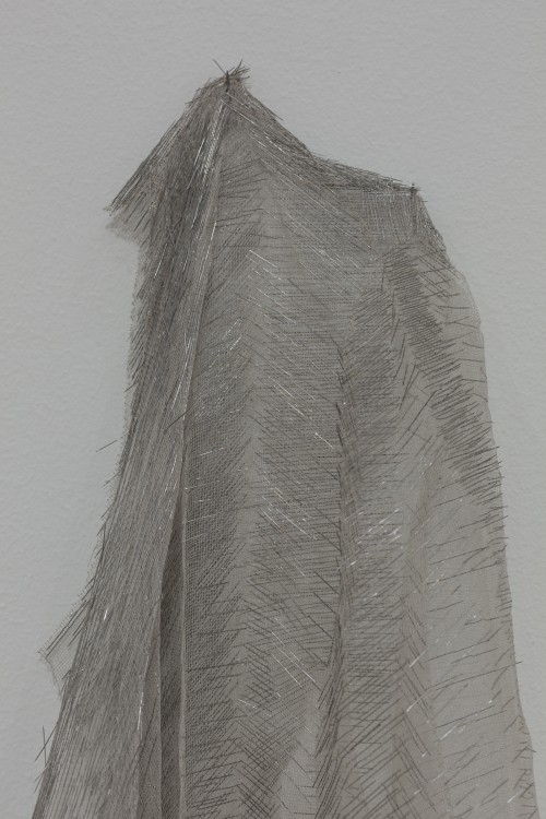 Installation view of Disremembered IV (detail) in Doris Salcedo: The Materiality of Mourning, on display November 4, 2016-April 9, 2017 at the Harvard Art Museums. © Doris Salcedo. Photo: Harvard Art Museums; © President and Fellows of Harvard College.