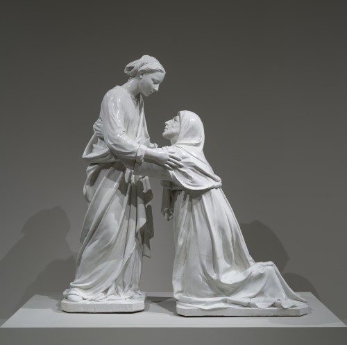 The Visitation (in situ), Luca della Robbia (Italian, Florence, 1399 or 1400–1482), Italian, Renaissance, about 1445. Glazed terracotta. *Church of San Giovanni Fuorcivitas, Pistoia *Scala / Art Resource, NY *Courtesy, Museum of Fine Arts, Boston