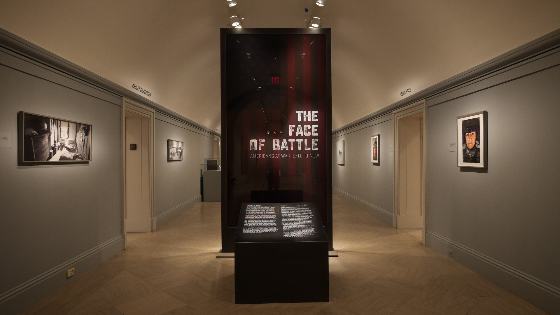 Figure 1. Title Wall, The Face of Battle: Americans at War, 9/11 to Now. Courtesy of Smithsonian’s National Portrait Gallery. Photo by Elise Mollica.
