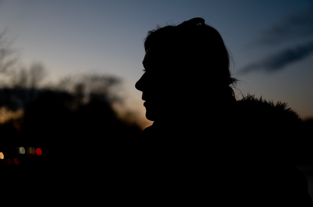 Silhouette of student