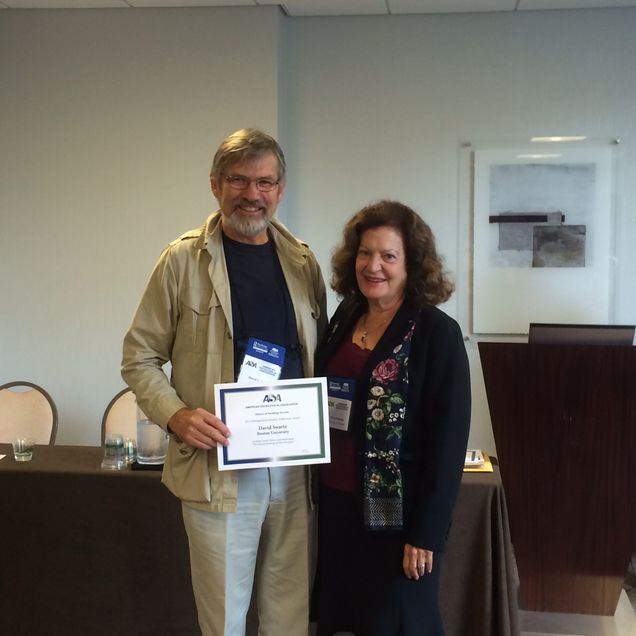 Professor Swarts with Silvia Pedraza, Chair of Award Committee