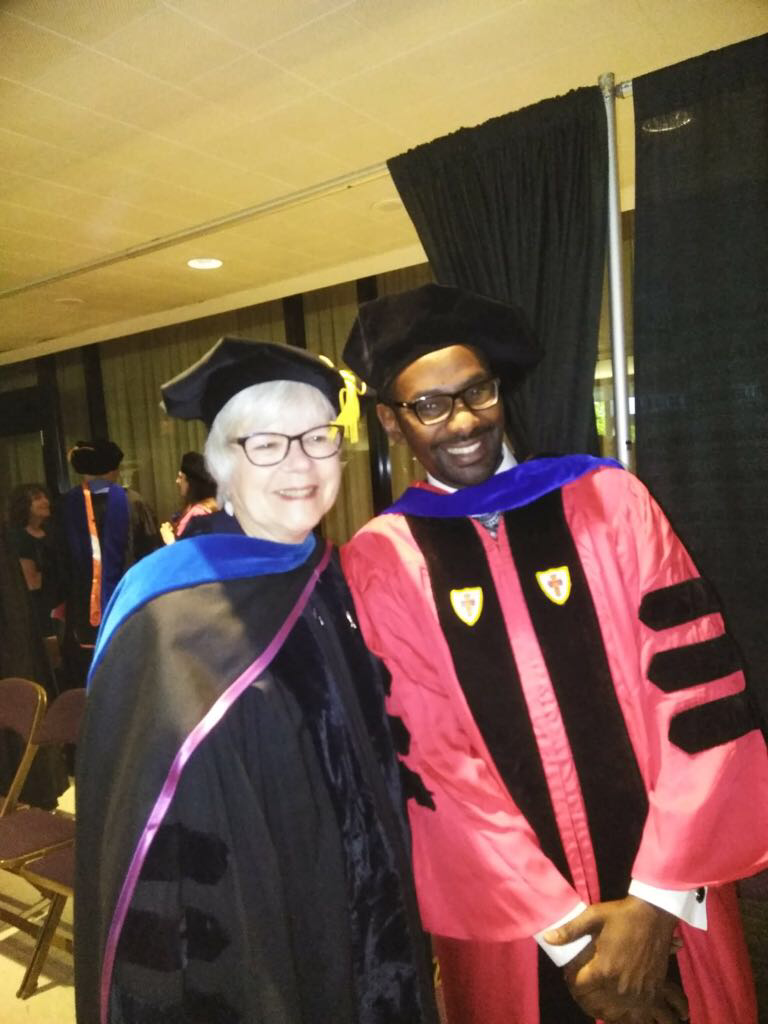 Mustapha Hashim Kurfi (right) and advisor Nancy Ammerman (left)