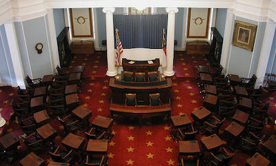 The North Carolina Senate chamber, where HB2 passed 32-0 with Senate Democrats walking out in protest. Credit: State Library of North Carolina.