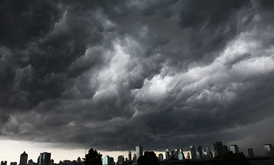 storm over city