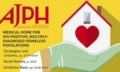 Cover of AJPH Supplement, showing a doctor's hand in latex glove holding a house, with a heart in the house