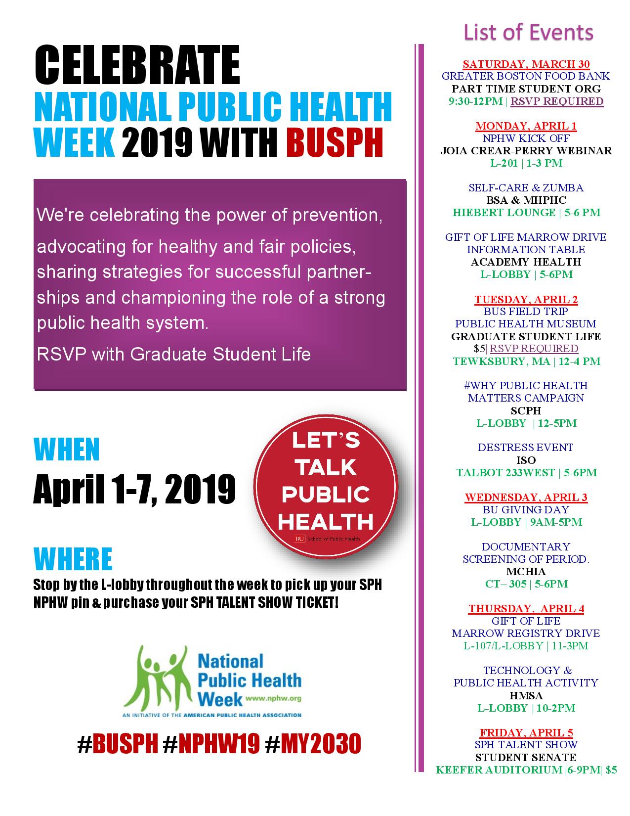 National Public Health Week » SPH Boston University