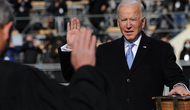 Joe Biden is sworn in as the 46th President of the United States on January 20, 2021. Public Domain