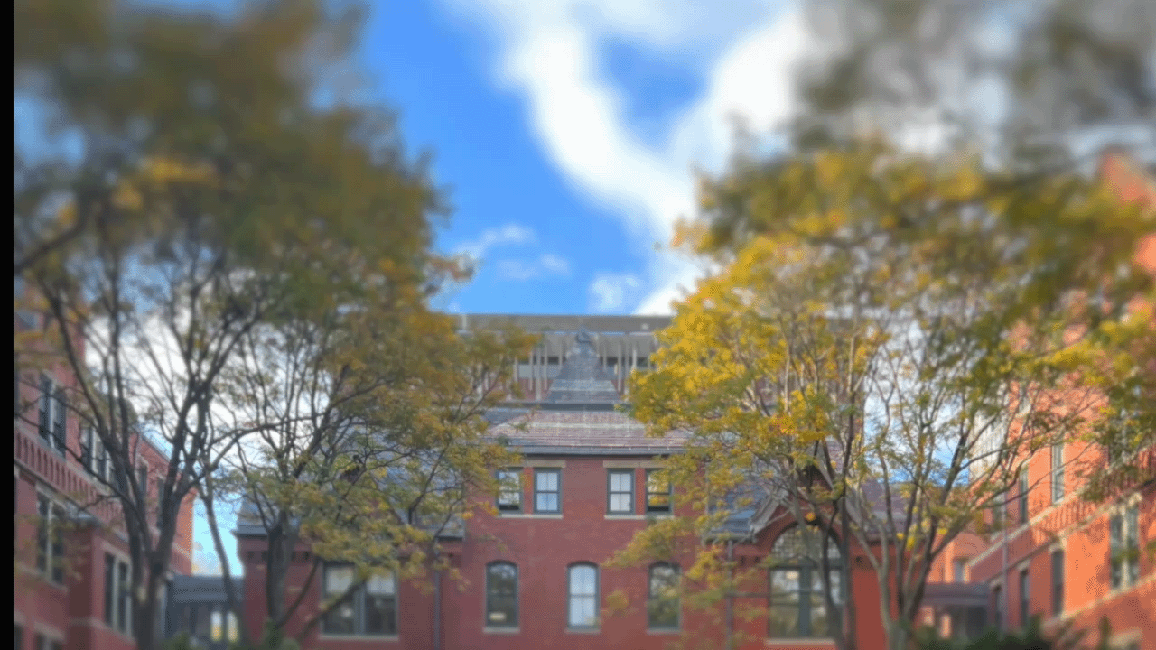 Talbot building in the fall