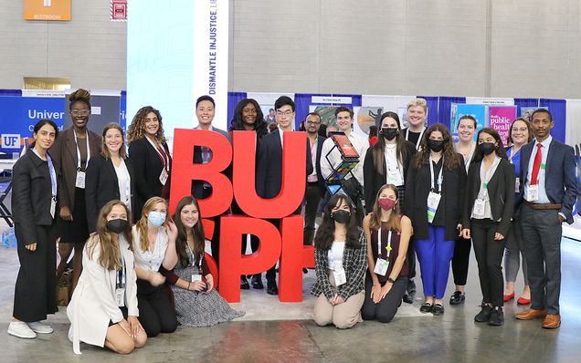 Group shot of BUSPH students at APHA