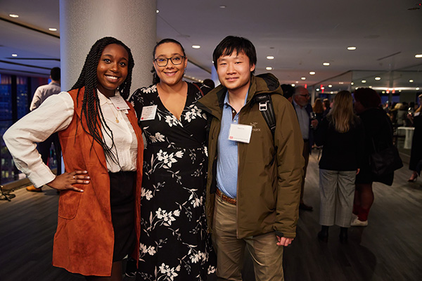 Three BUSPH alums at the alumni reception