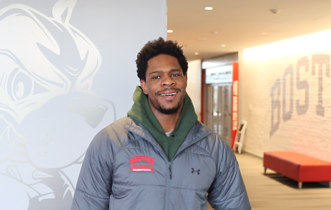Walter Whyte smiles in BU athletics facilities
