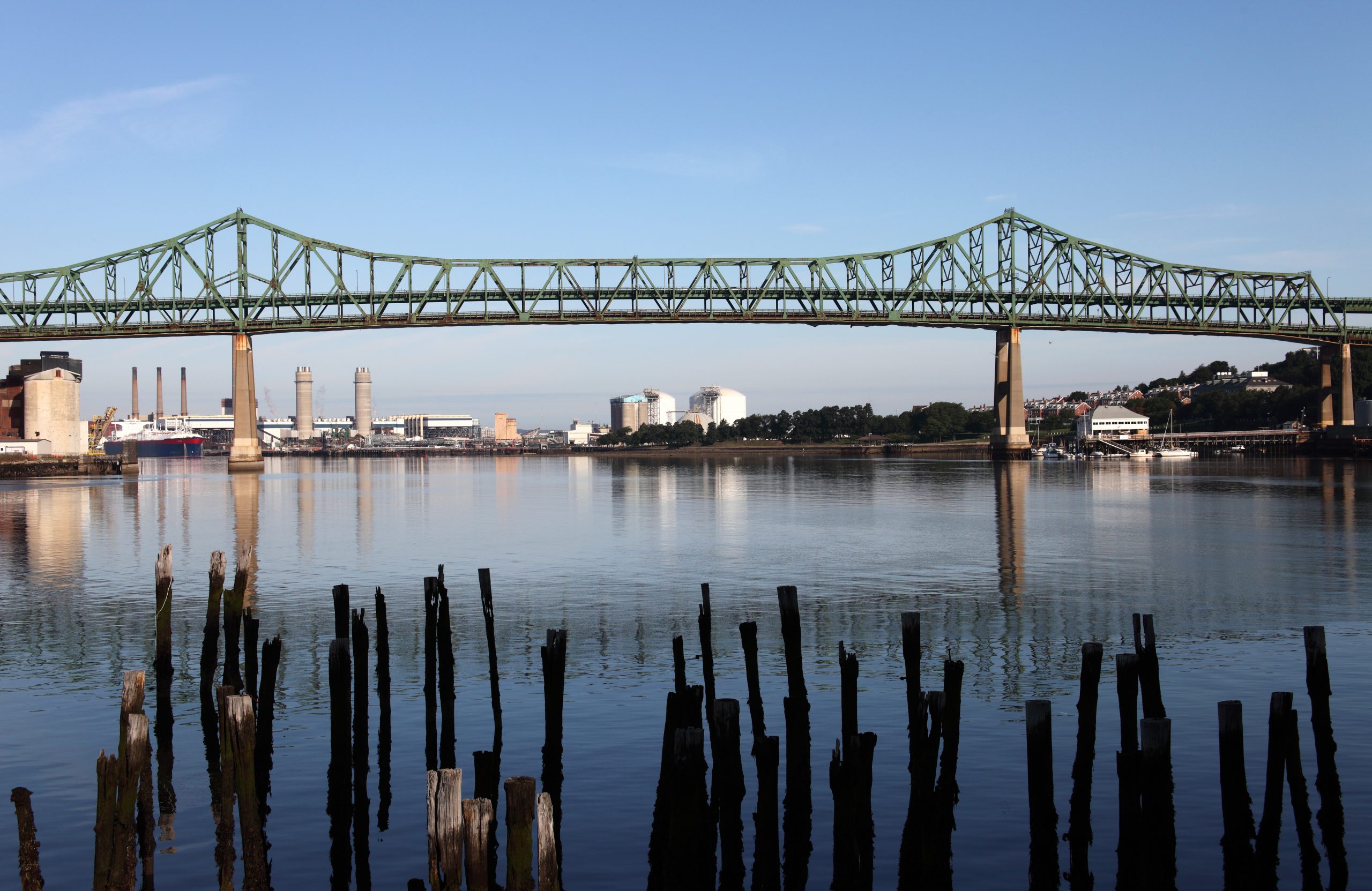 Tobin Bridge over the Mystic River in Boston