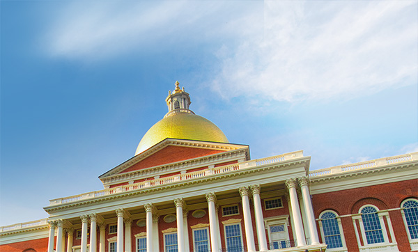 Massachusetts State House on a sunny day