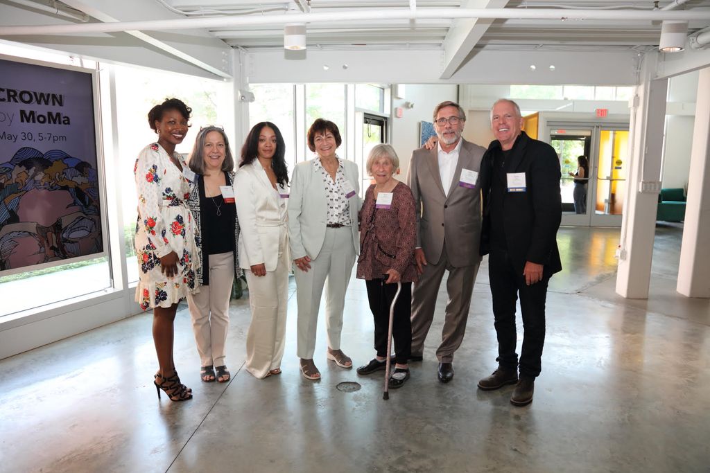The four Lemuel Shattuck awardees standing with three ceremony attendees.
