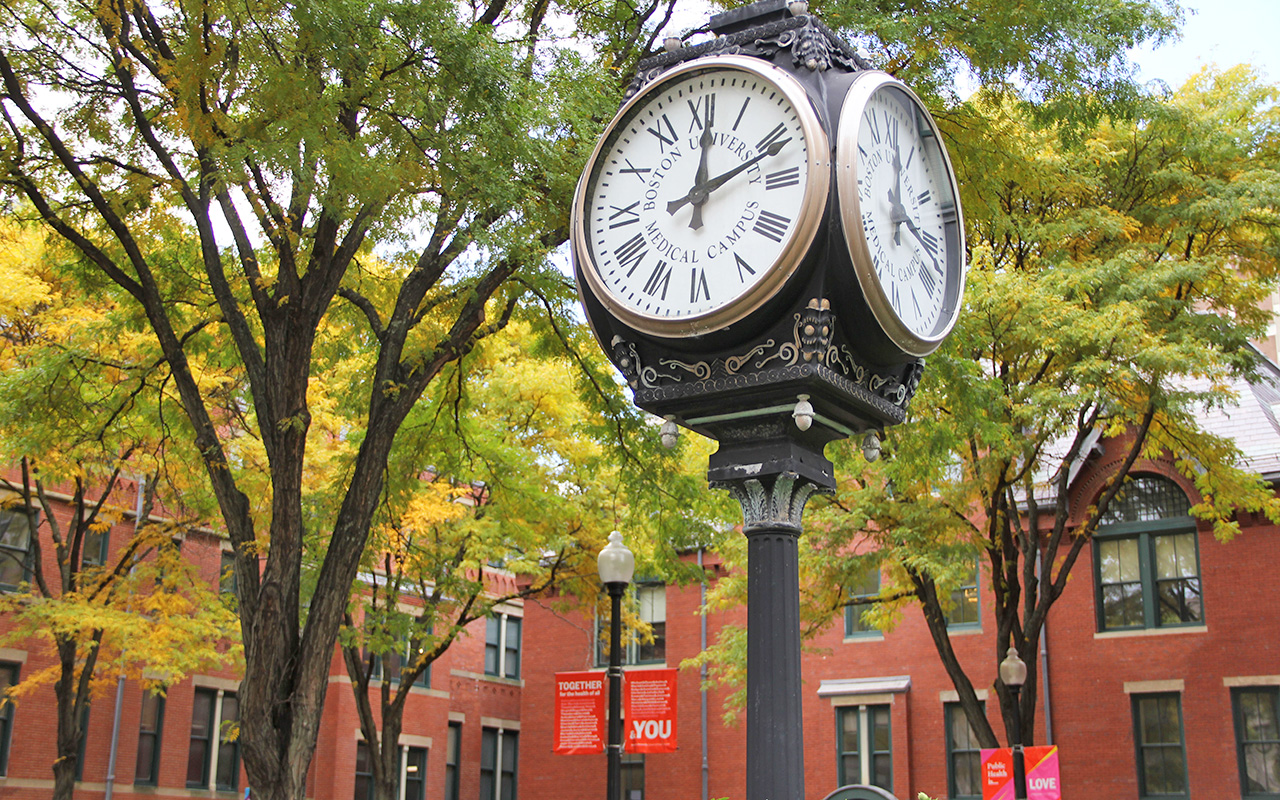 Clock outside of the Talbot building
