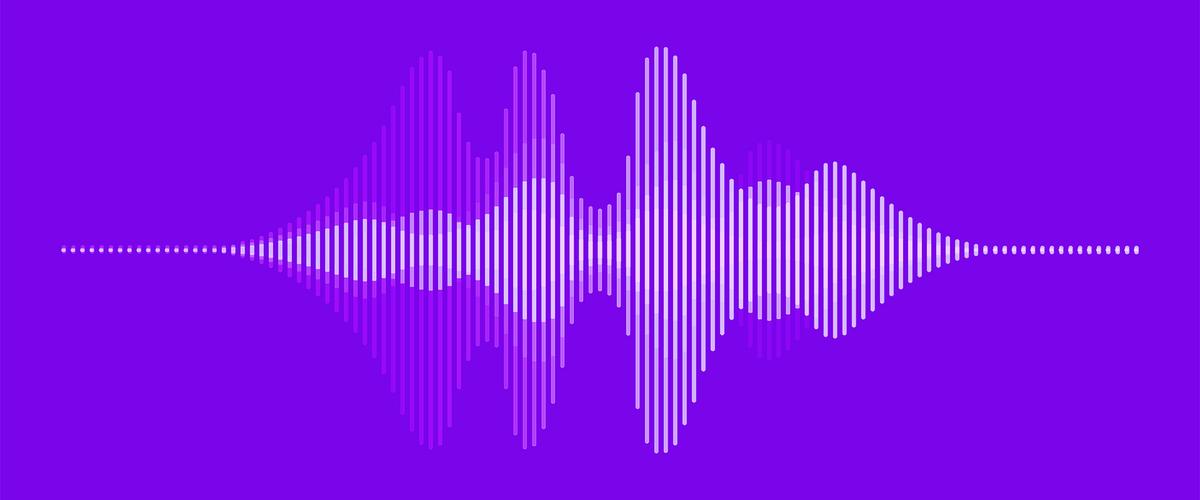 Sound waves, purple background