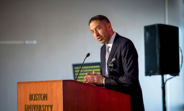 Dean Sandro Galea speaking at podium