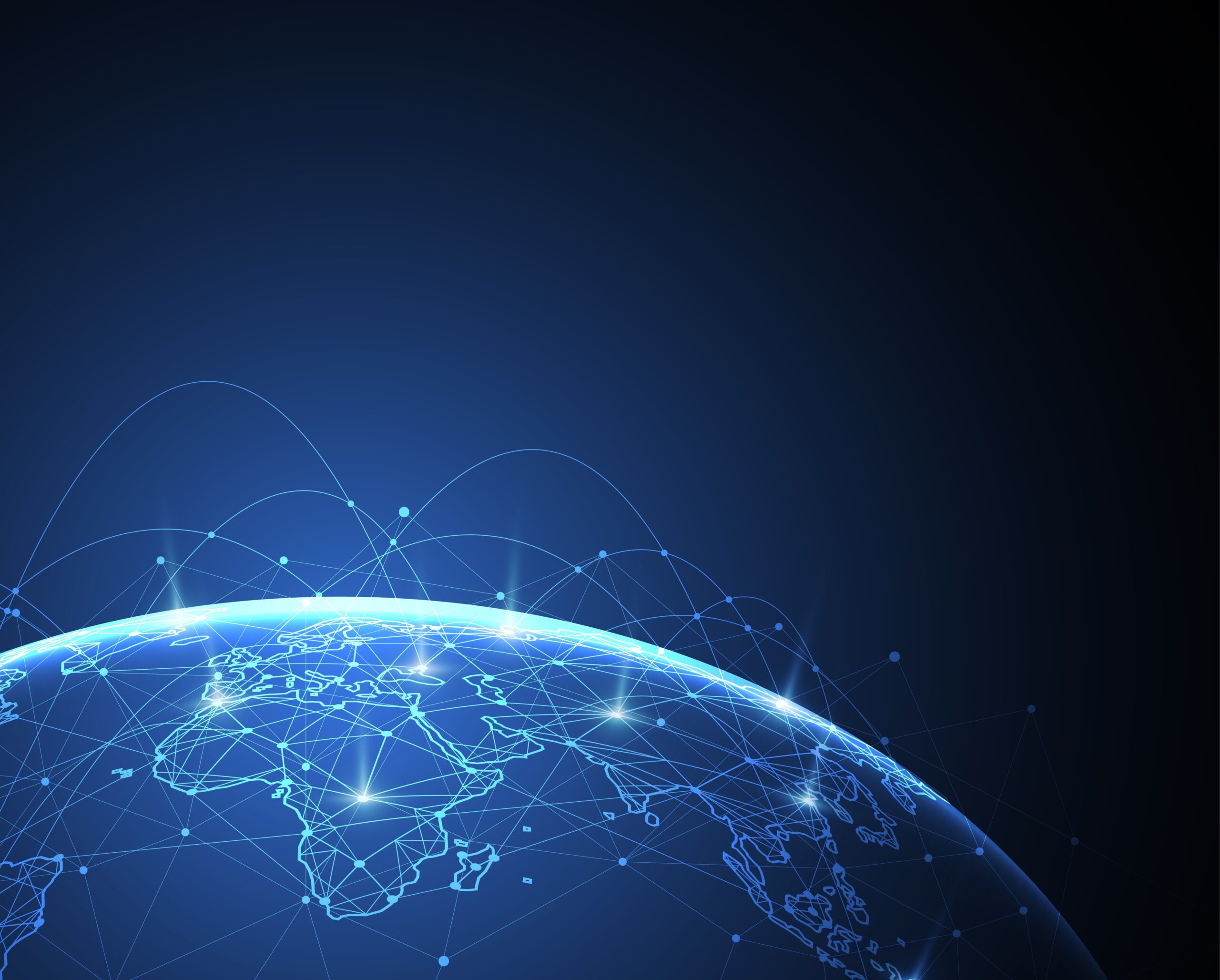 Global network connection. World map point and line composition concept of global business. Vector Illustration