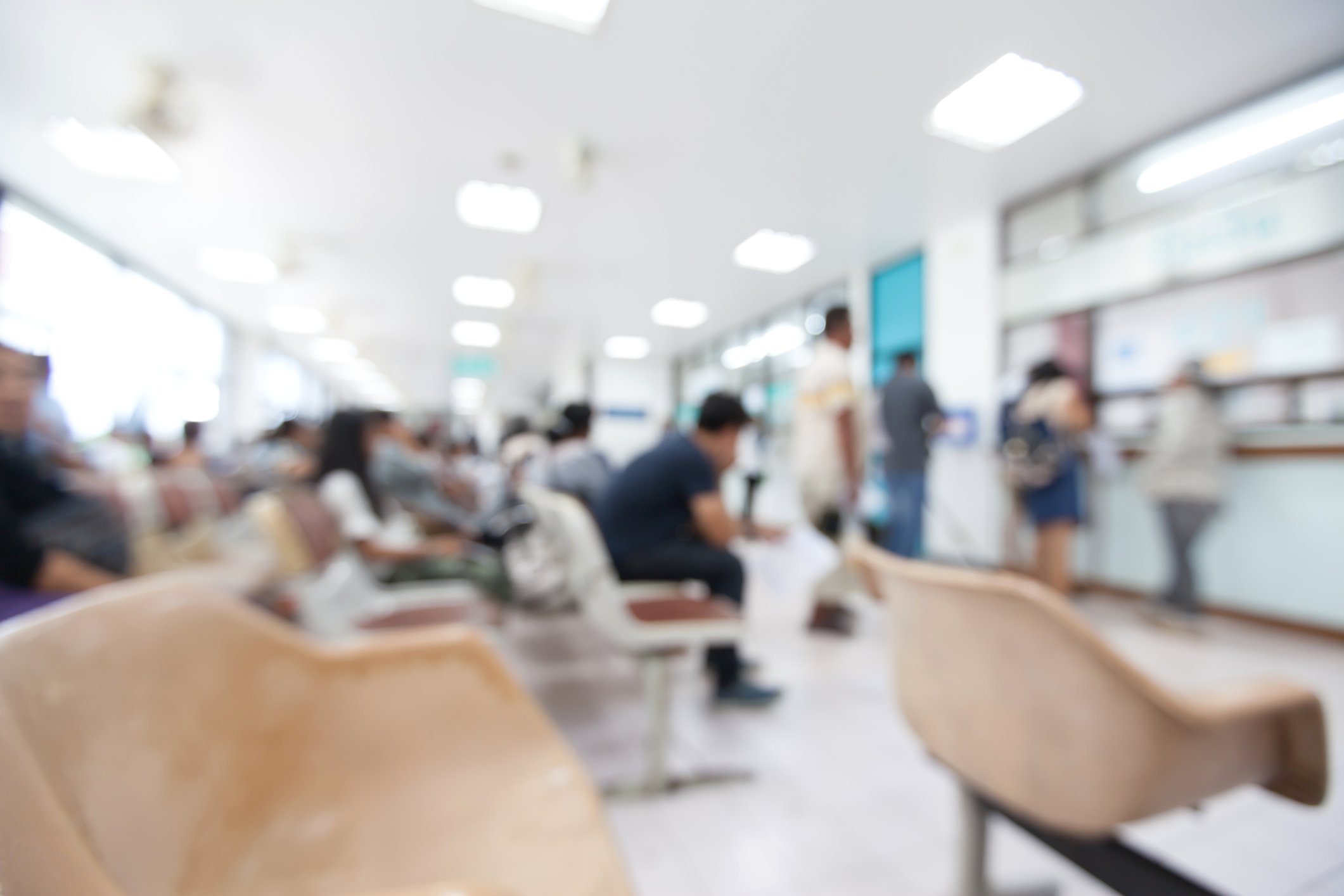 Blurred background of patient waiting for see doctor in the hospital.