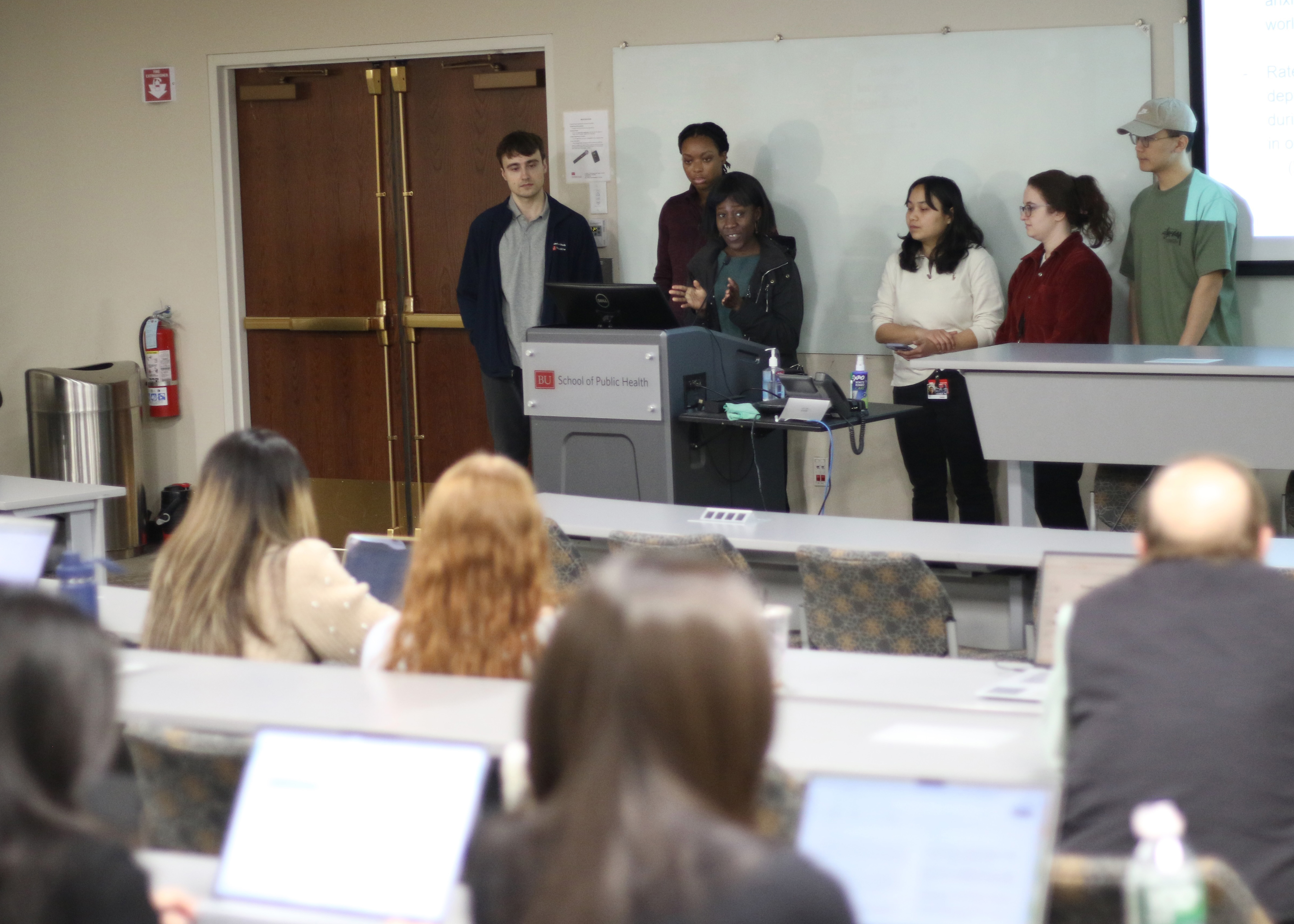 Students in Koichiro Shiba's academic writing course (EP816/PH880) present their research findings