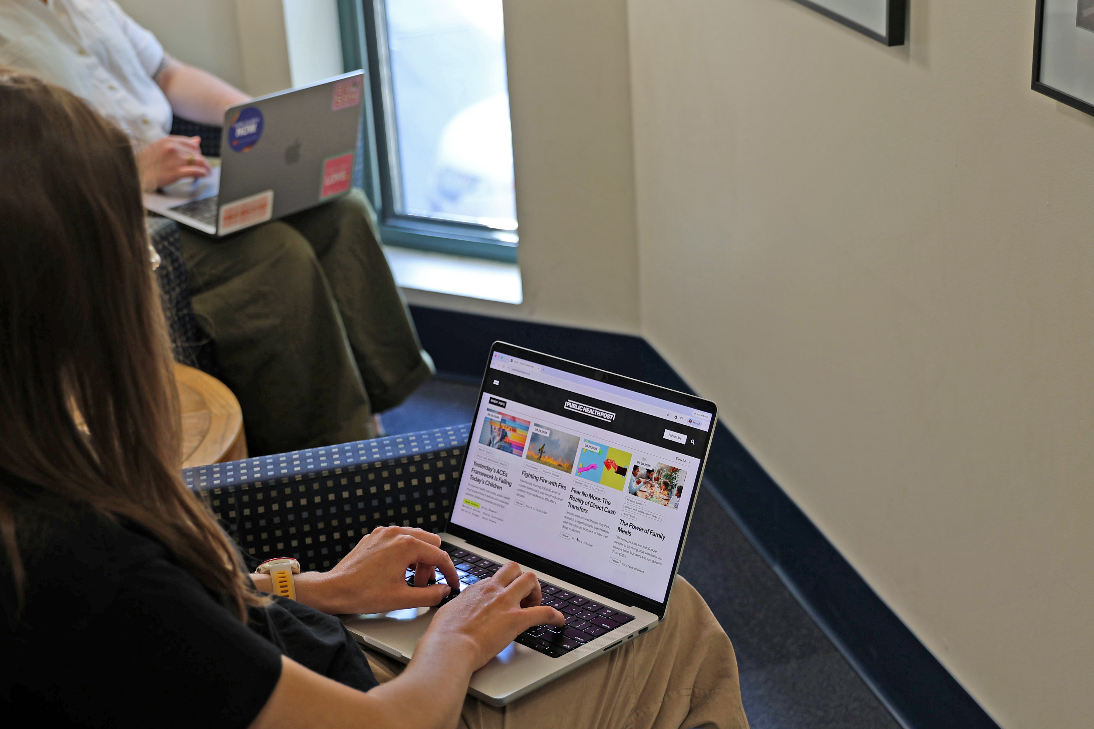 The Public Health Post website pulled up on a laptop screen. Photo: Mike Saunders