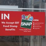 Gas City - July 22, 2025: SNAP and EBT Accepted here sign. SNAP and Food Stamps provide benefits to help the budgets of disadvantaged families.