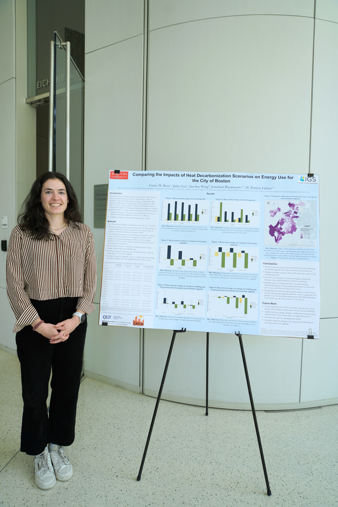 Grace Betts, environmental health PhD student and IGS fellow, presenting summer 2026. Photo: Alexa Kwon, BU Institute for Global Sustainability