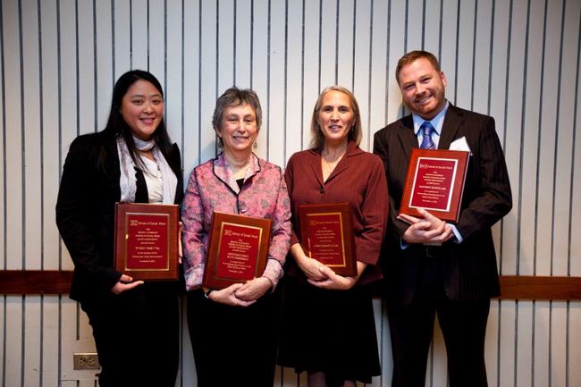 (L-R) Yi Chin Chen, Associate Dean Ruth Freedman, Ginny Berkowitz and Matthew Boone