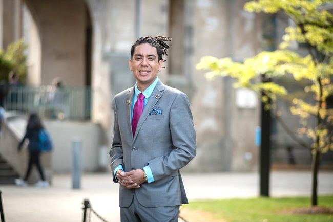 Assistant Professor Daniel Jacobson-López Standing in BU SSW