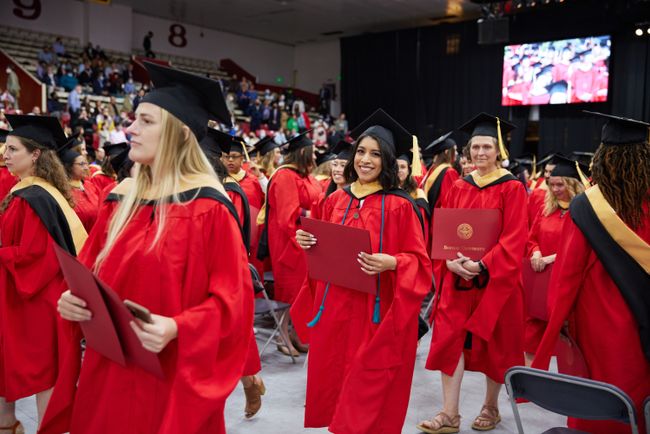 Grads exit the ceremony