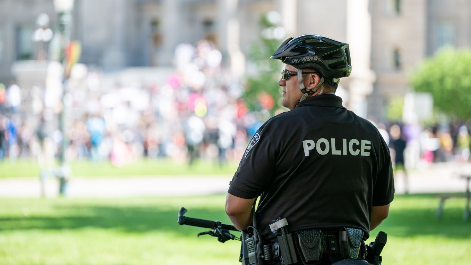 police officer on a bicycle
