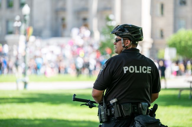 police officer on a bicycle