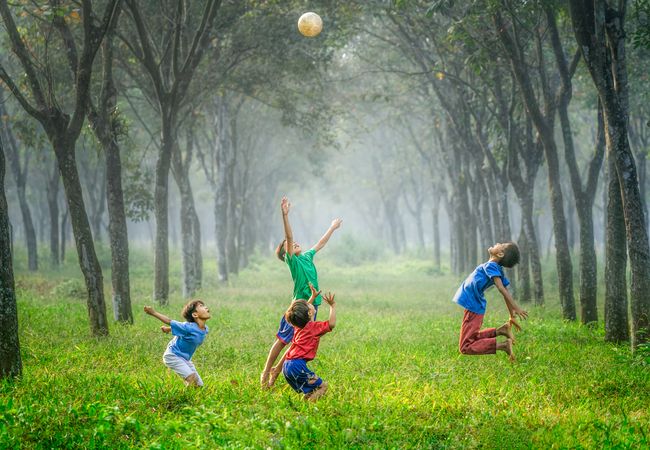 children playing with a ball