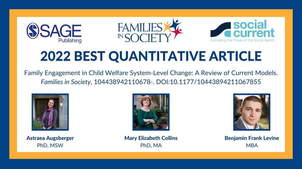 BUSSW Faculty & Student Awarded Best Quantitative Article by Families in Society Journal