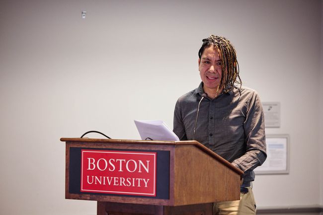 Moderator Daniel Jacobson Lopez speaks at the Emerging Scholars Colloquium