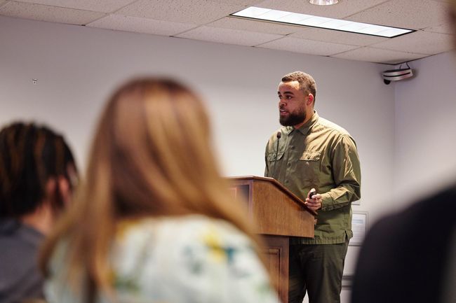 Darien Alexander Williams presents at the Emerging Scholars Colloquium