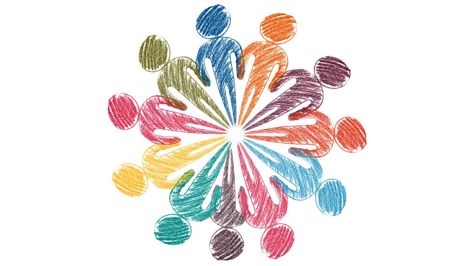 illustrated image of a circle of people