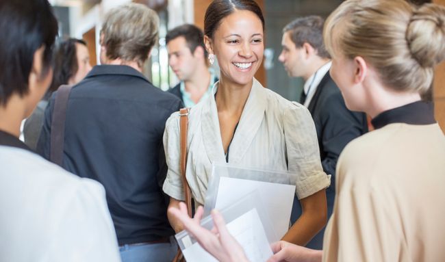 people networking at an event