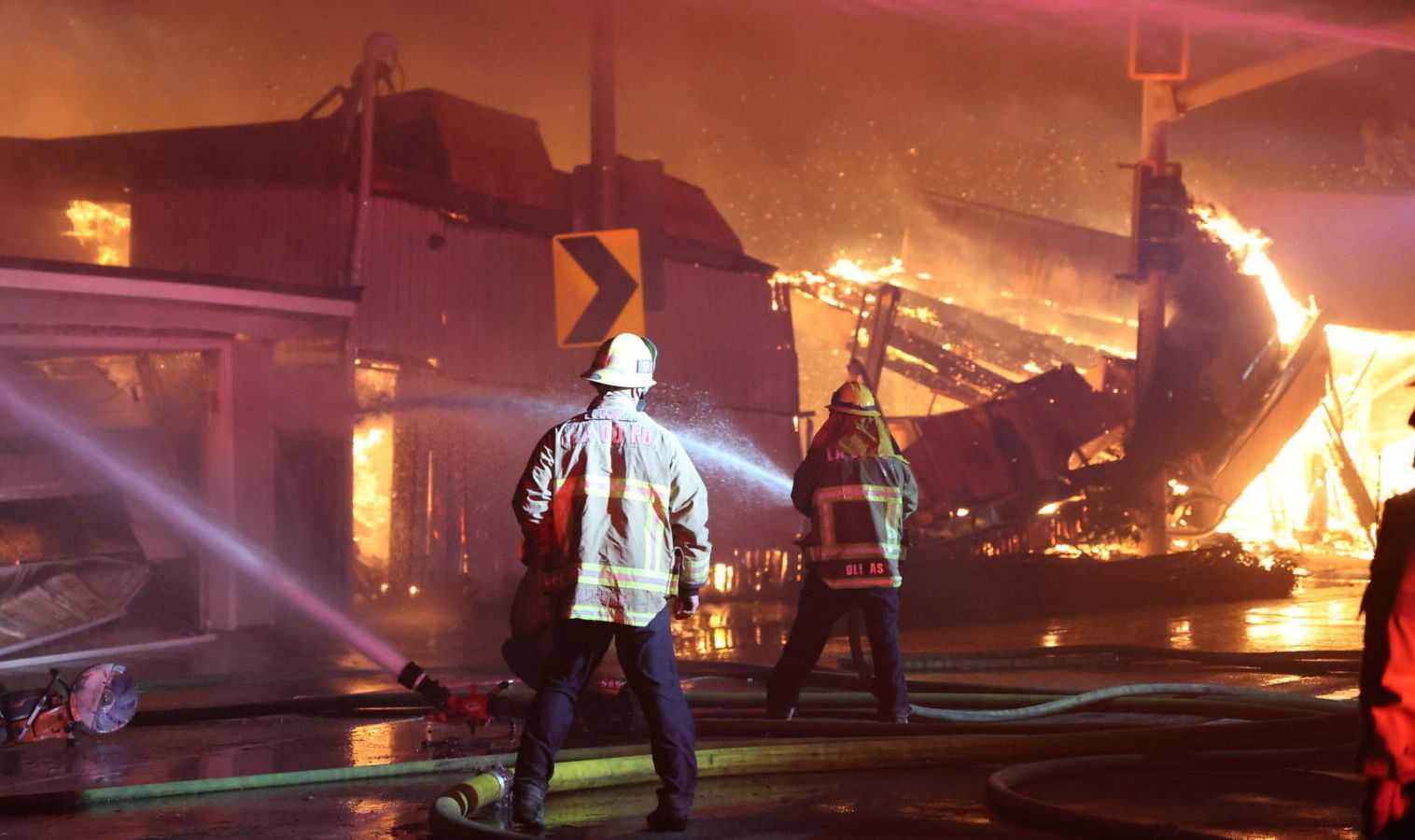 Photo of firefighters responding to 2025 California wildfire