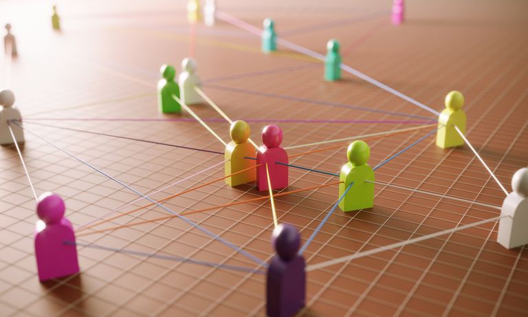 graphic showing a network of people