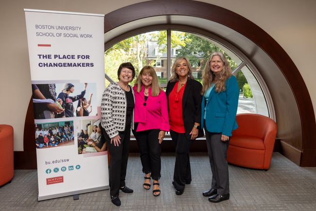 workshop presenters pose with dean jones