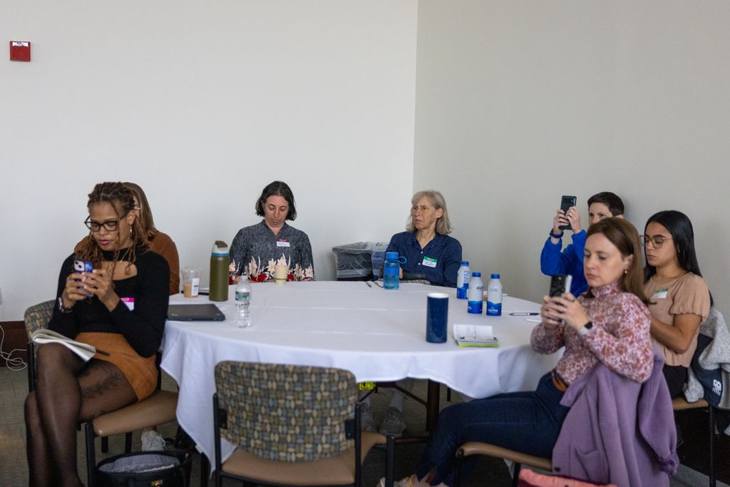 workshop attendees at table